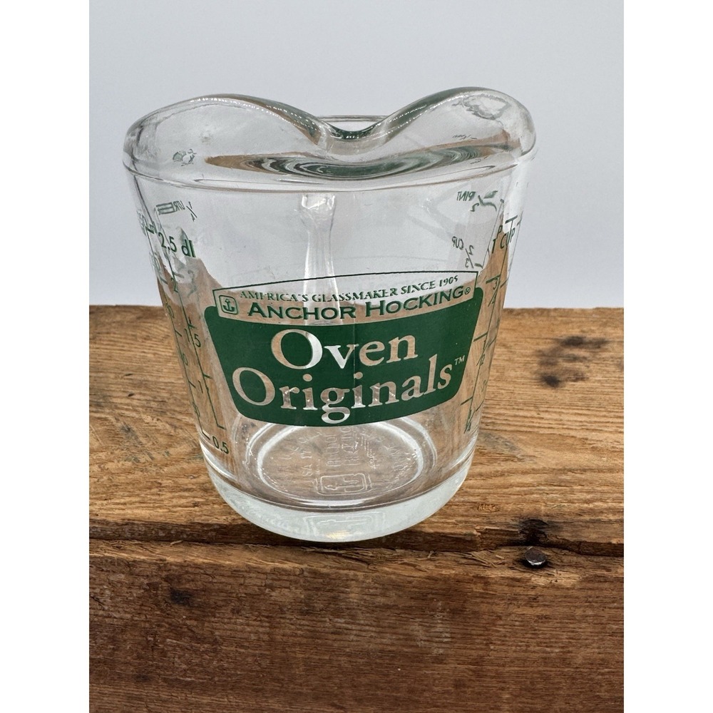 Anchor Hocking Oven Originals 1 Cup 8 oz Glass Measuring Green #496‎ Vintage